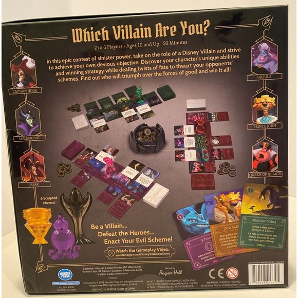 Disney Villainous Strategy Board Game, Be Evil, Defeat the Heroes and Win, Compl - Picture 2 of 4